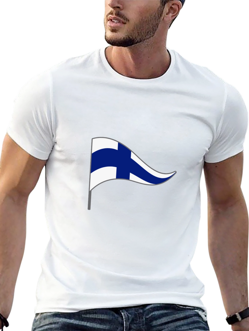 Finland Pennant Flag Graphic T-Shirt