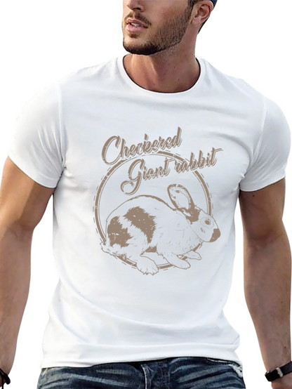 Checkered Giant Rabbit Graphic T-Shirt