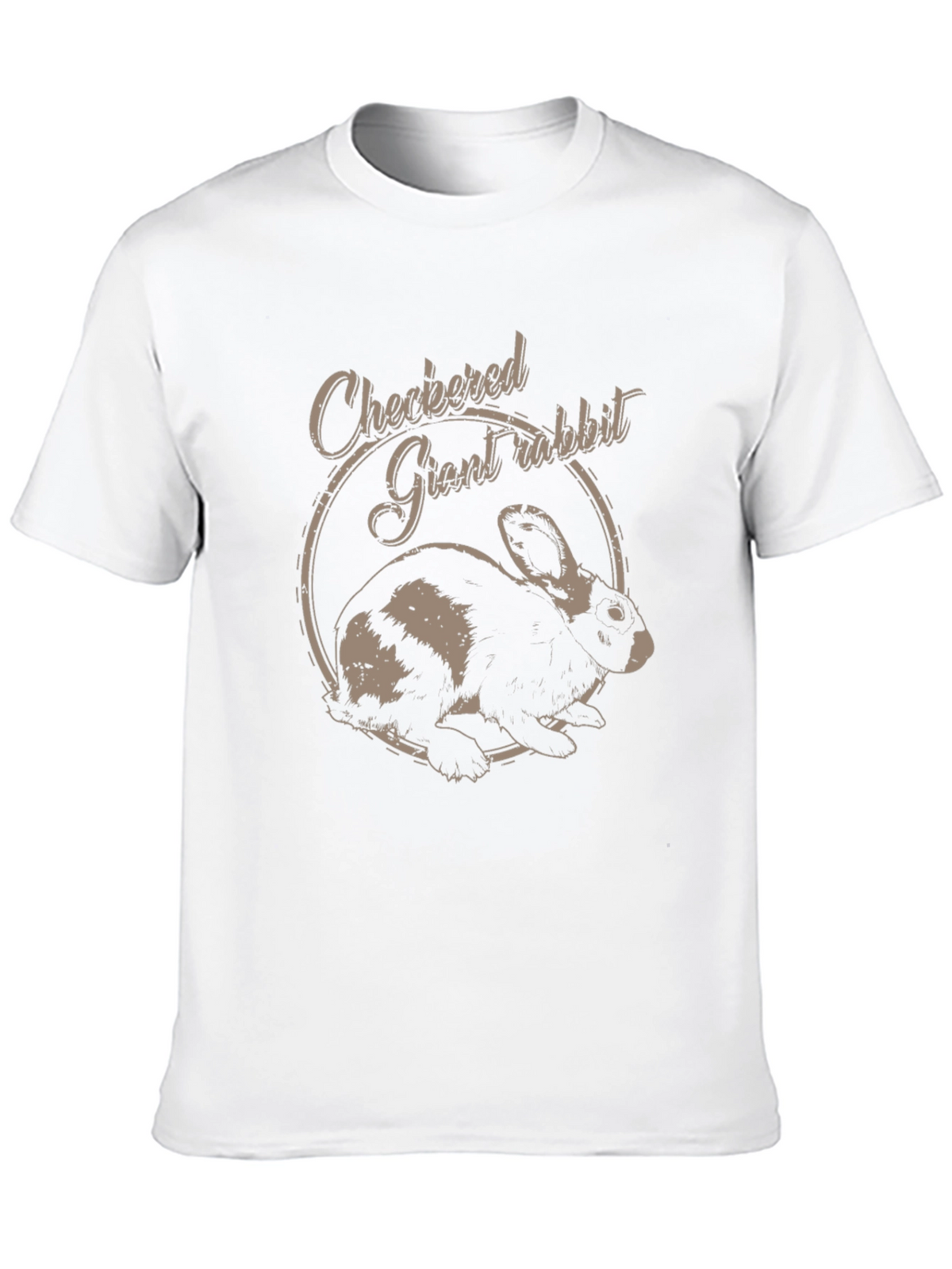 Checkered Giant Rabbit Graphic T-Shirt
