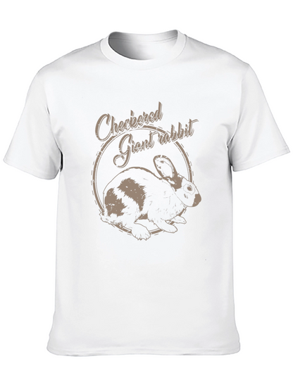 Checkered Giant Rabbit Graphic T-Shirt
