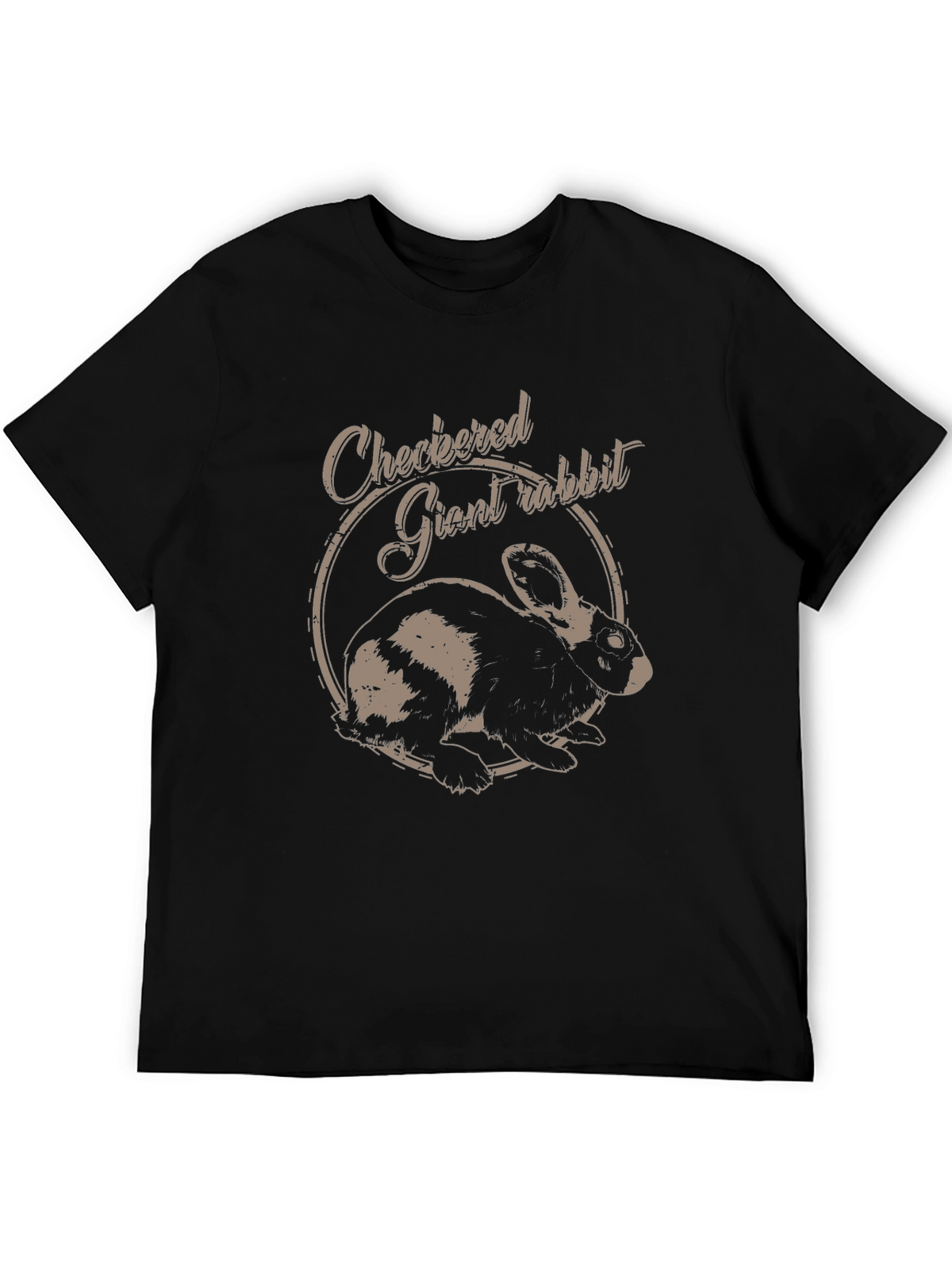 Checkered Giant Rabbit Graphic T-Shirt
