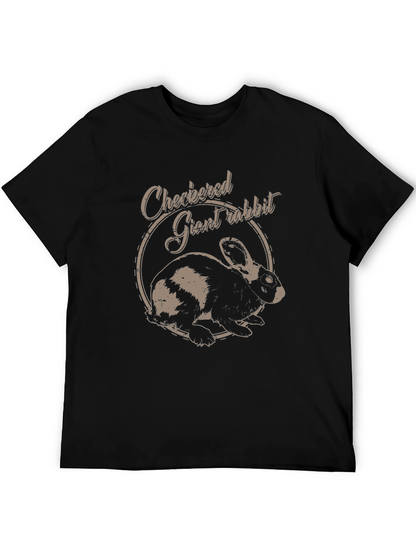 Checkered Giant Rabbit Graphic T-Shirt