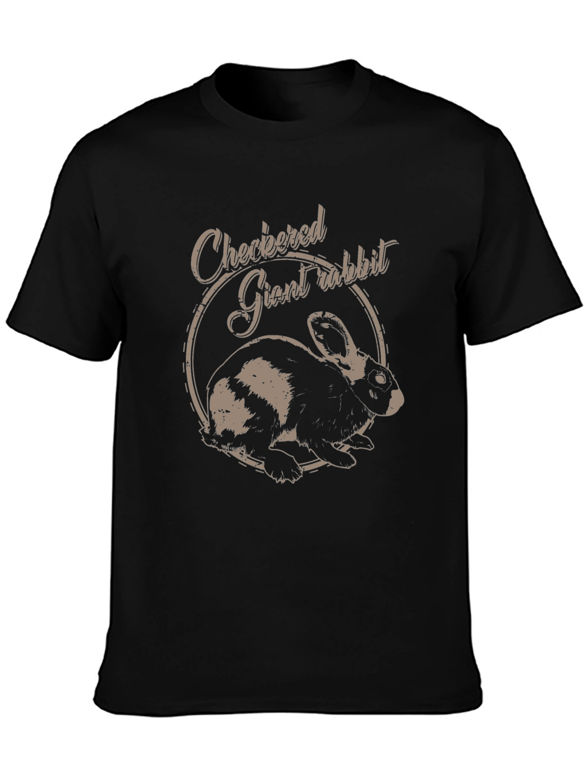 Checkered Giant Rabbit Graphic T-Shirt