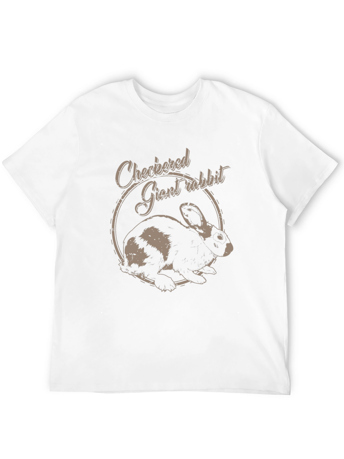 Checkered Giant Rabbit Graphic T-Shirt