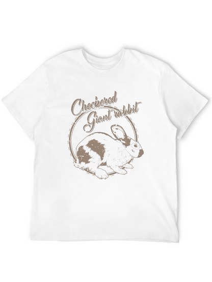 Checkered Giant Rabbit Graphic T-Shirt