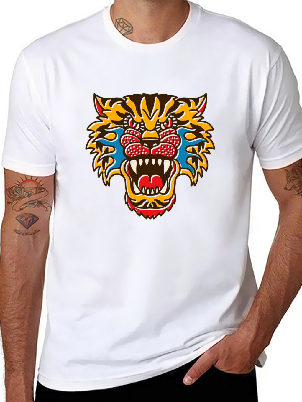 Bold Graphic Tee - Fierce Tiger Print