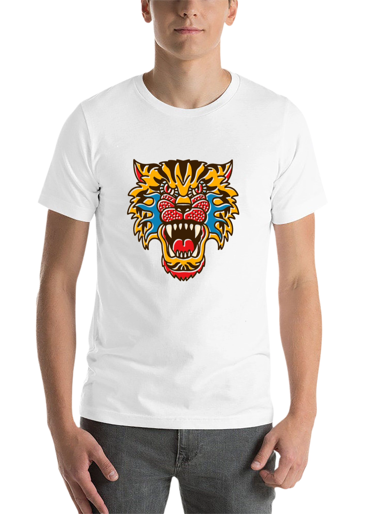 Bold Graphic Tee - Fierce Tiger Print