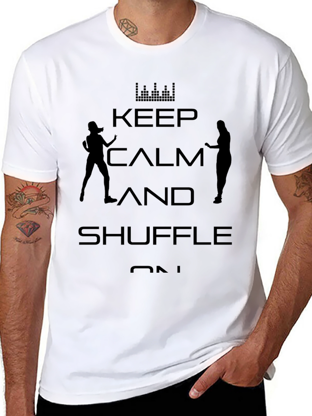 Keep Calm and Shuffle On - Black Graphic Tee