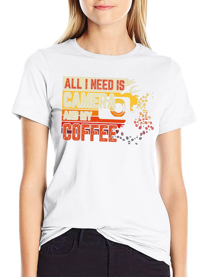 Camera and Coffee Graphic Tee - Photographer Gift