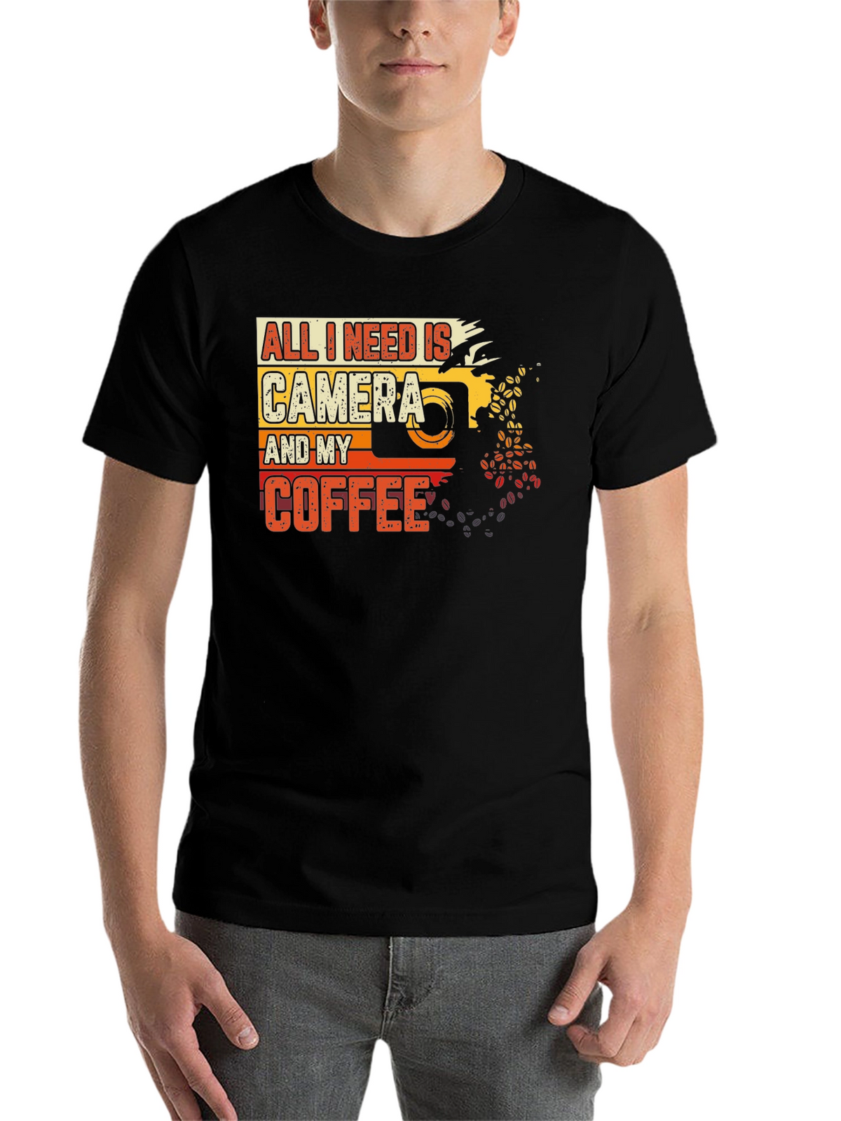 Camera and Coffee Graphic Tee - Photographer Gift