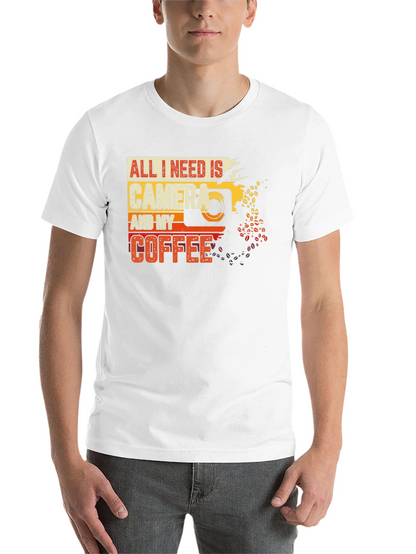 Camera and Coffee Graphic Tee - Photographer Gift