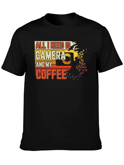 Camera and Coffee Graphic Tee - Photographer Gift