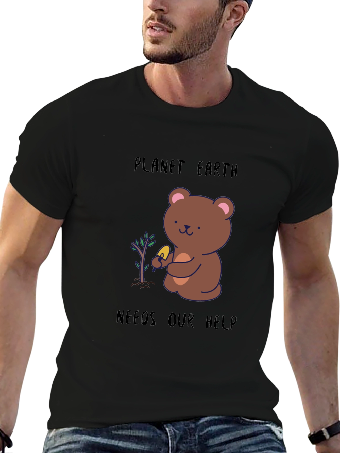 Planet Earth Needs Our Help Bear T-Shirt
