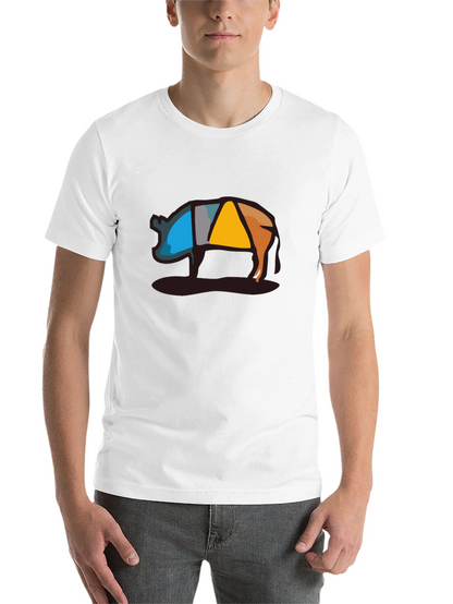 Abstract Pig Graphic Tee - Modern Style