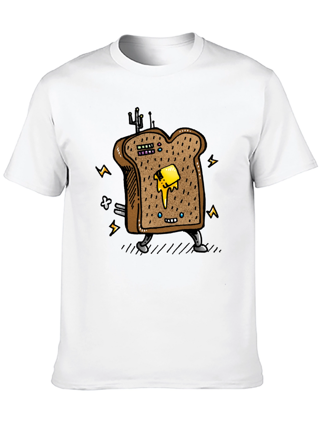 Animated Toast Graphic Black T-Shirt