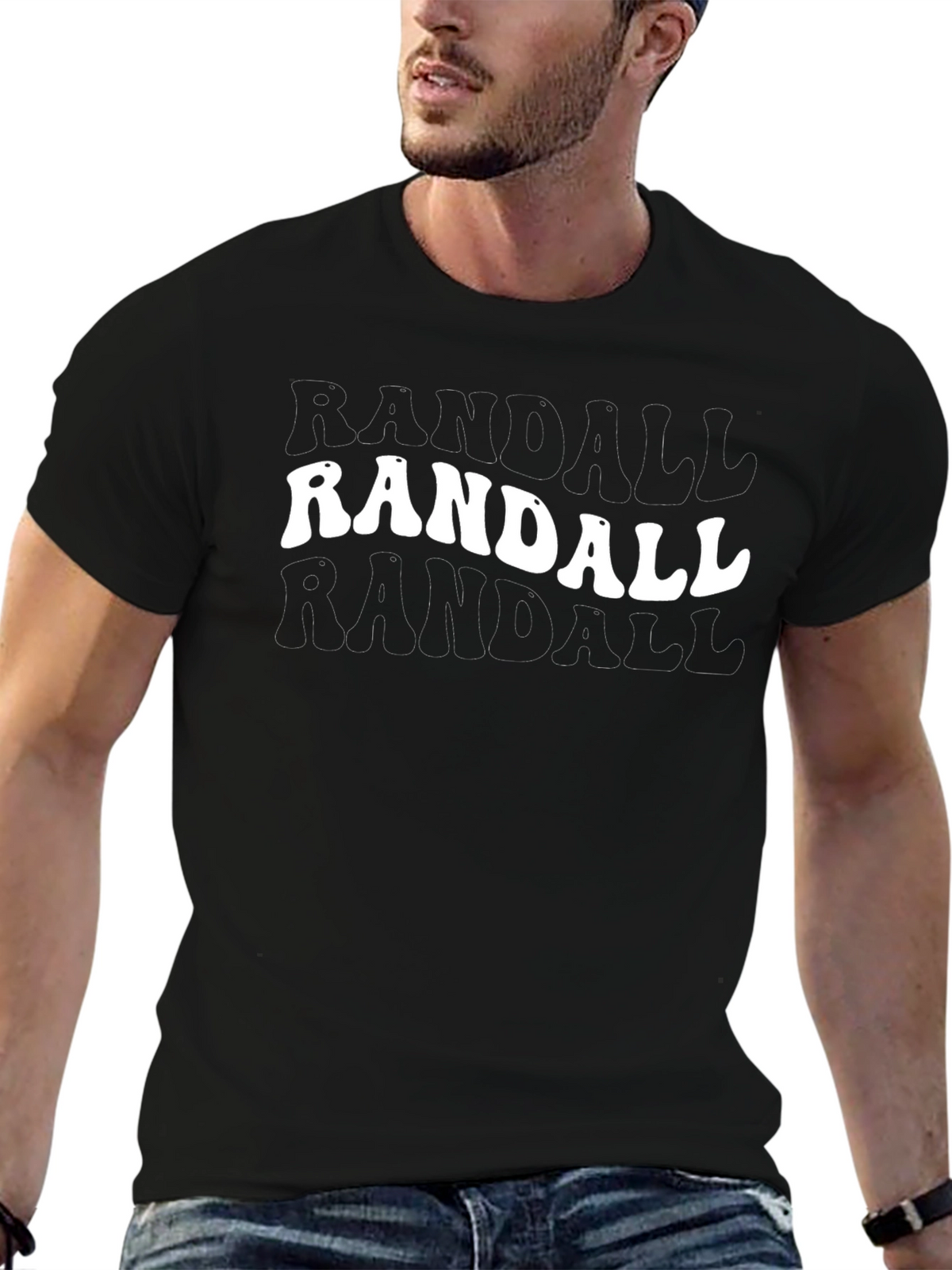 Randall Black Graphic T-Shirt - Cool Retro Style