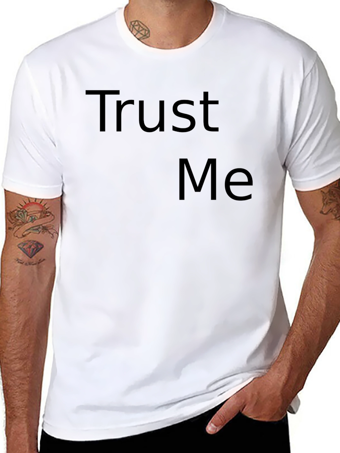 Trust Me Graphic Tee - Mens Casual Black T-Shirt