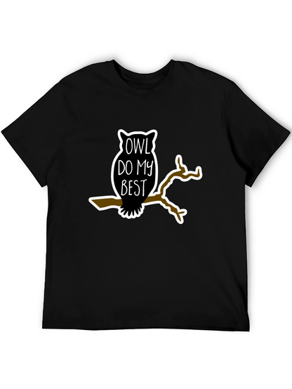 Owl Do My Best Black Graphic Tee