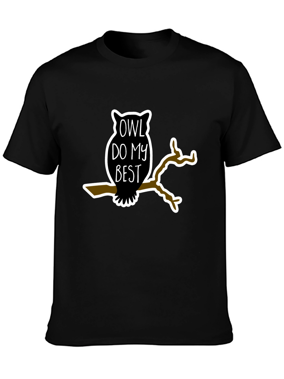 Owl Do My Best Black Graphic Tee