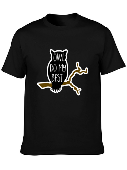 Owl Do My Best Black Graphic Tee
