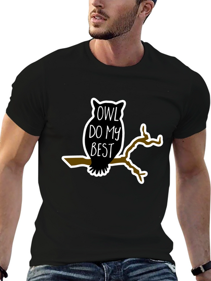 Owl Do My Best Black Graphic Tee