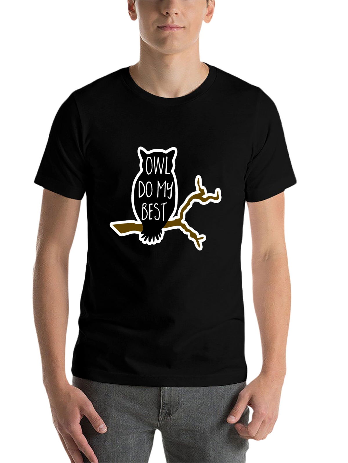 Owl Do My Best Black Graphic Tee