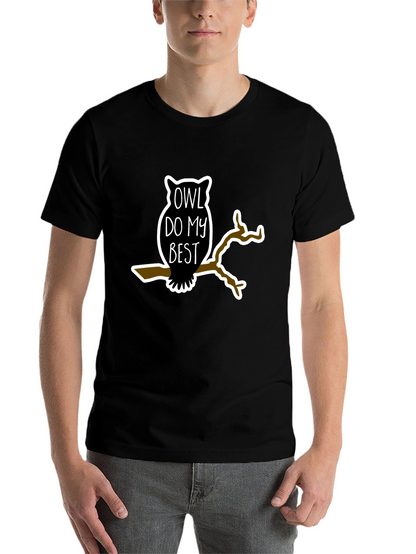 Owl Do My Best Black Graphic Tee