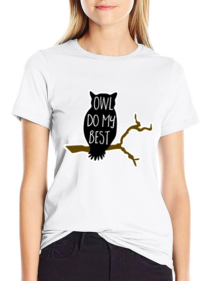Owl Do My Best Black Graphic Tee