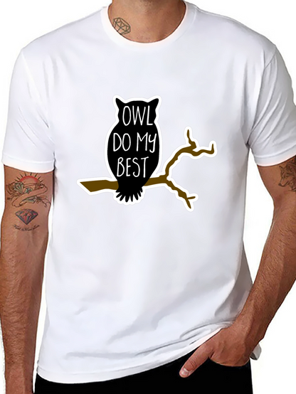Owl Do My Best Black Graphic Tee