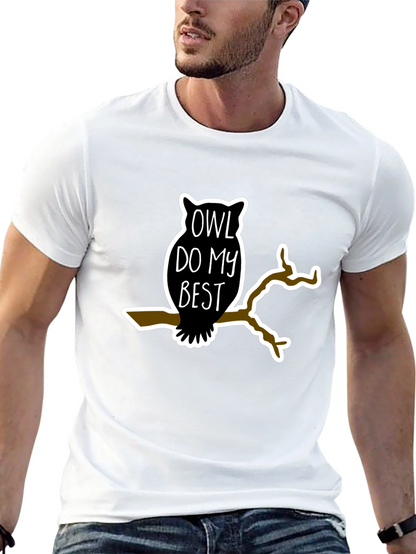 Owl Do My Best Black Graphic Tee