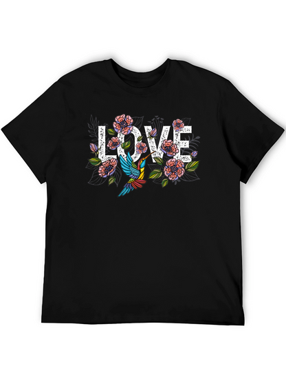 Floral Love Hummingbird Graphic T-Shirt