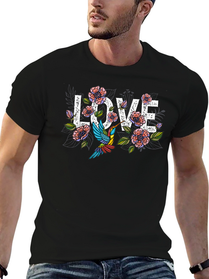 Floral Love Hummingbird Graphic T-Shirt