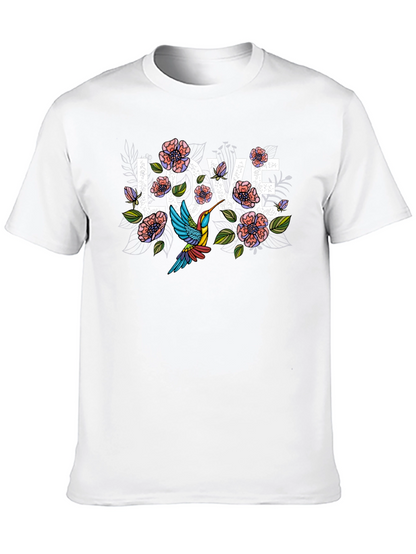 Floral Love Hummingbird Graphic T-Shirt