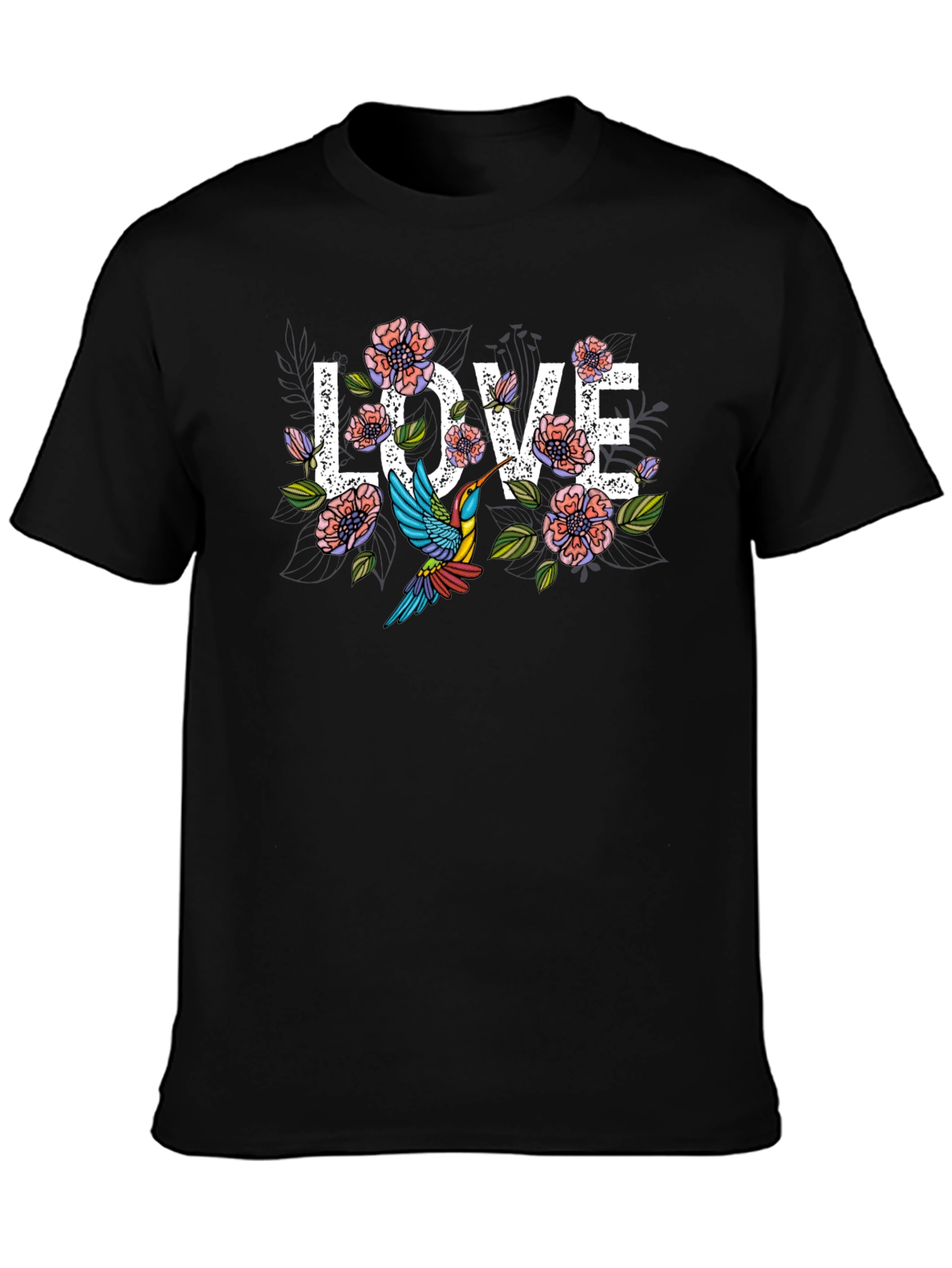 Floral Love Hummingbird Graphic T-Shirt