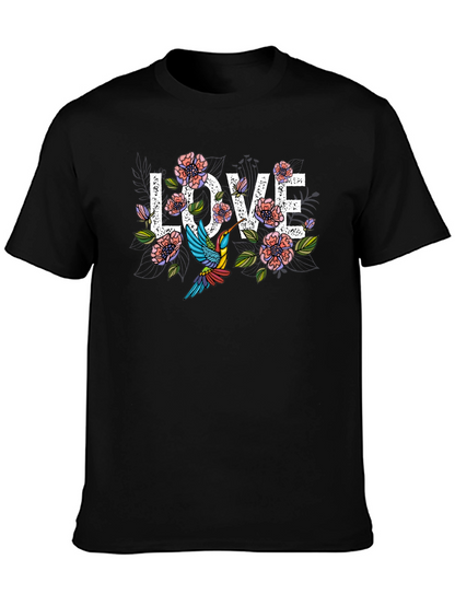 Floral Love Hummingbird Graphic T-Shirt