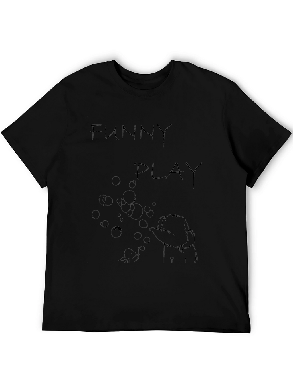 Funny Play Graphic T-Shirt - Black Casual Tee