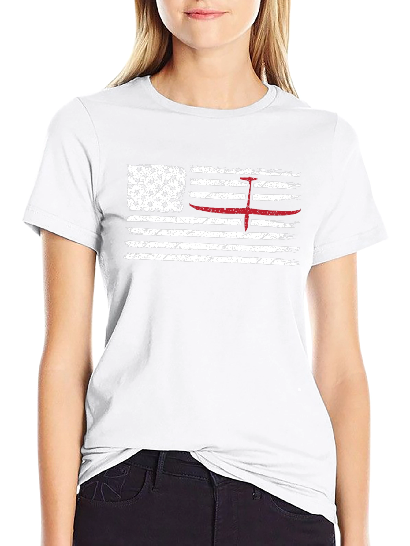 American Flag Red Glider Pilot T-Shirt