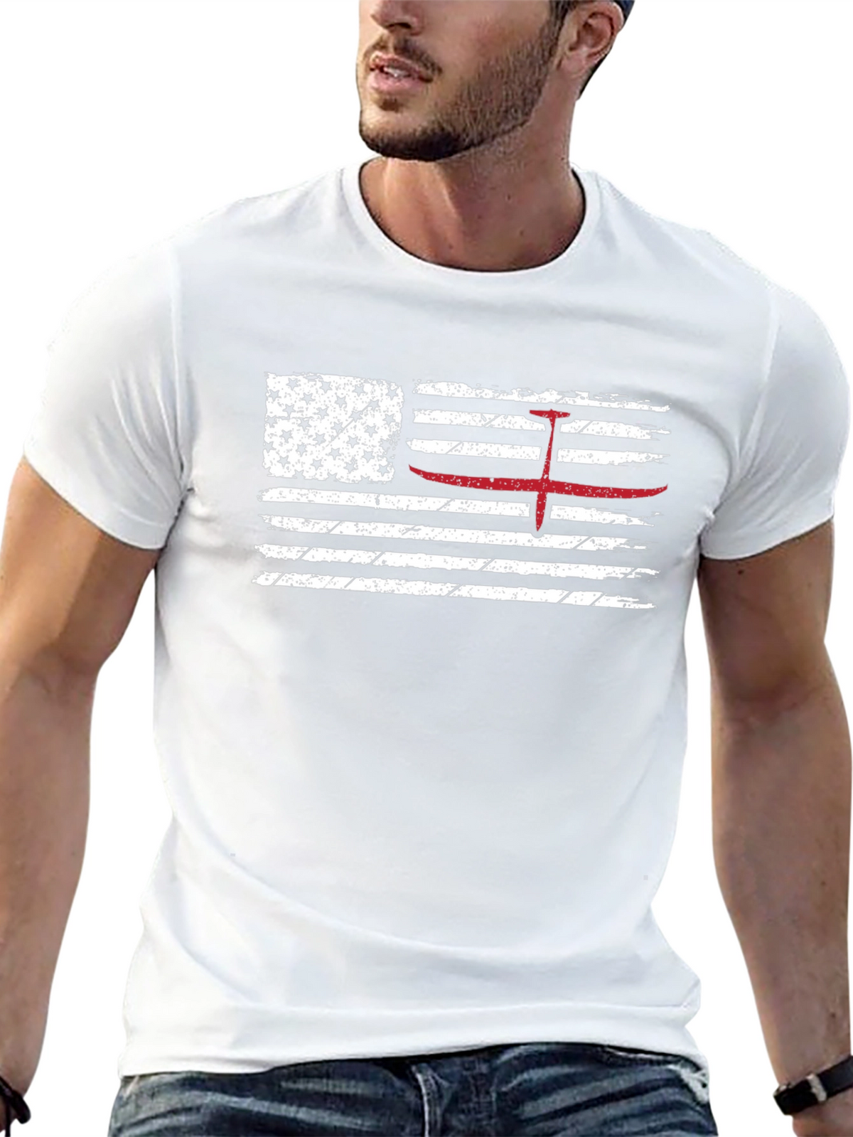 American Flag Red Glider Pilot T-Shirt