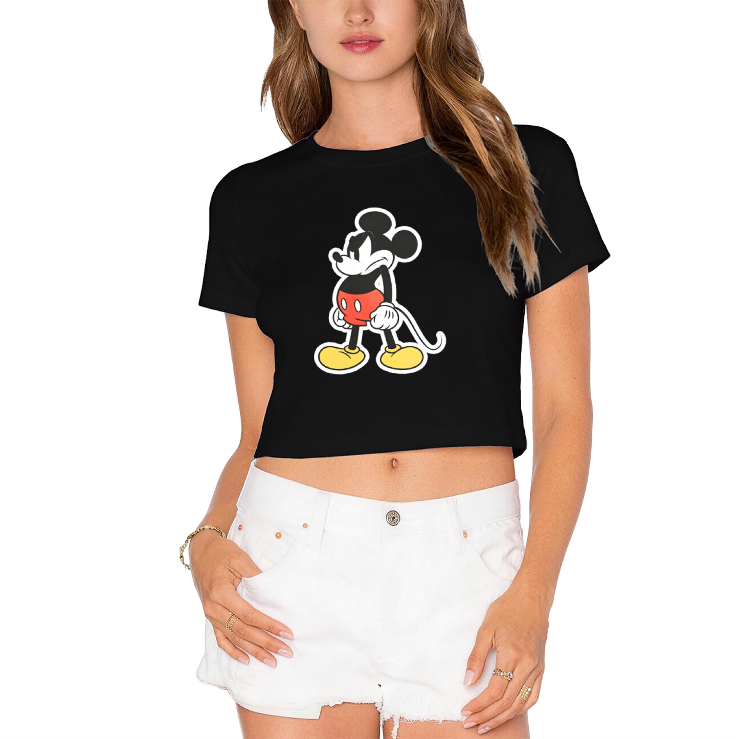 Multi?Bow Decor Hello Kitty White Crop Top Sweet Girl Y2K Short Sleeve Top