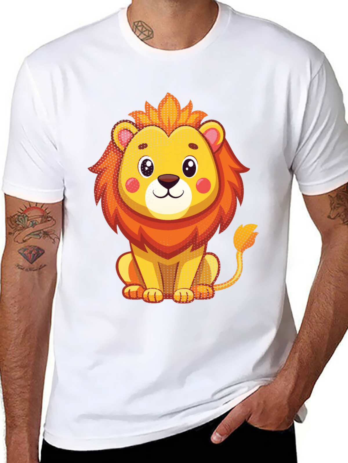 Cute Lion Graphic T-Shirt - Unisex Black Tee