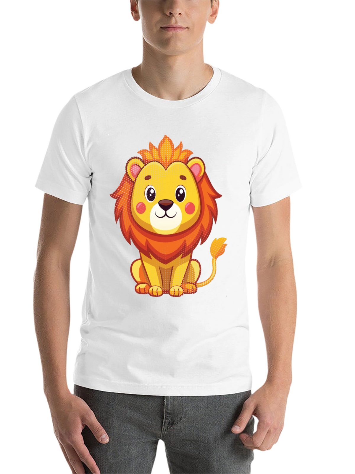 Cute Lion Graphic T-Shirt - Unisex Black Tee