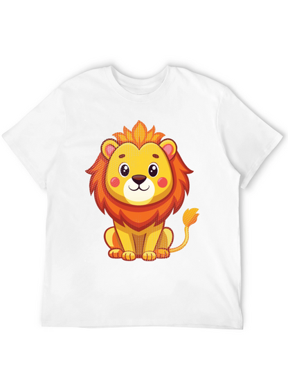 Cute Lion Graphic T-Shirt - Unisex Black Tee