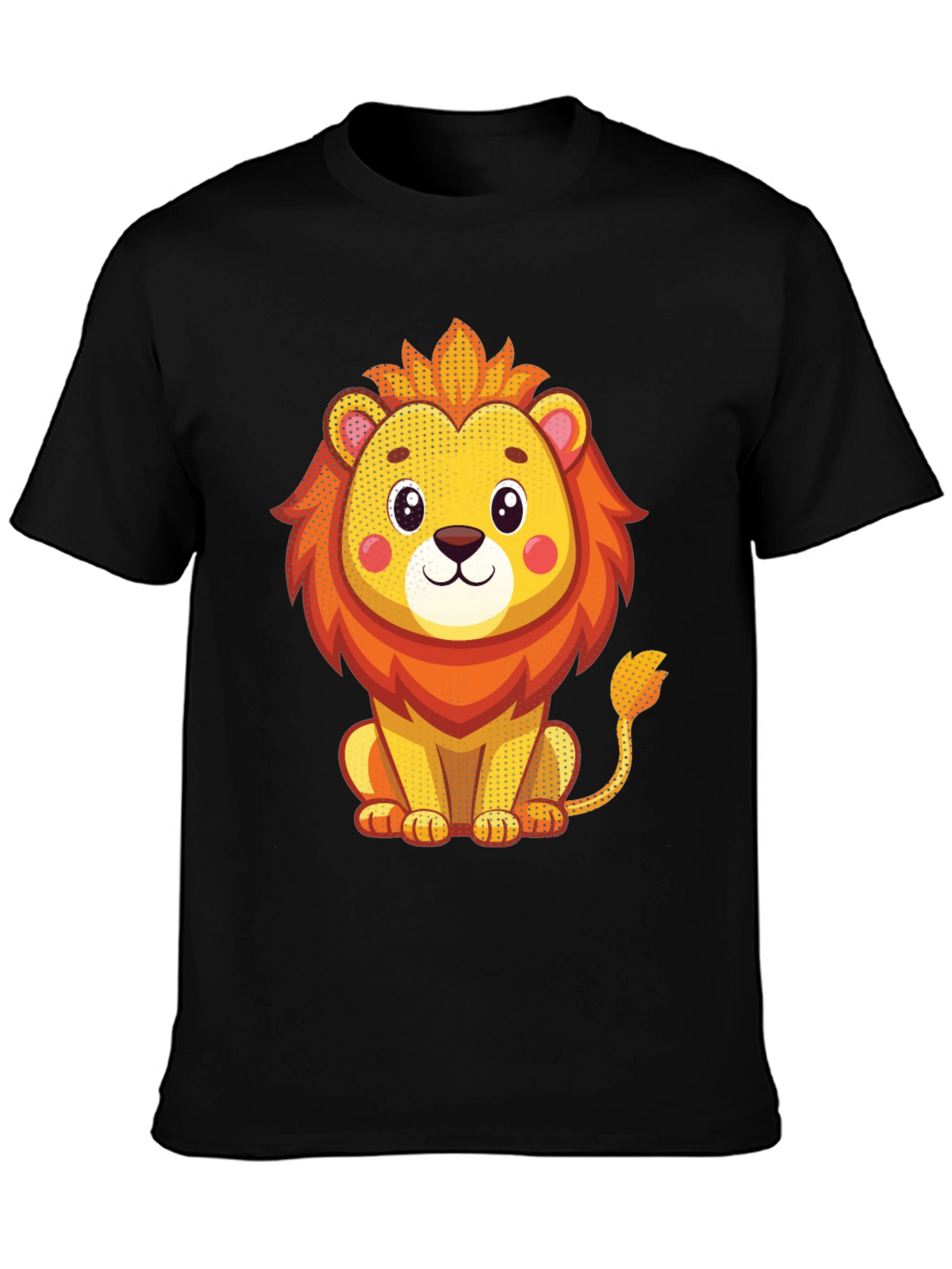 Cute Lion Graphic T-Shirt - Unisex Black Tee