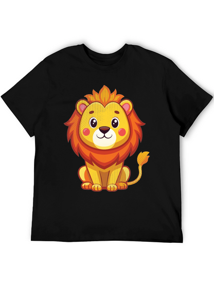 Cute Lion Graphic T-Shirt - Unisex Black Tee