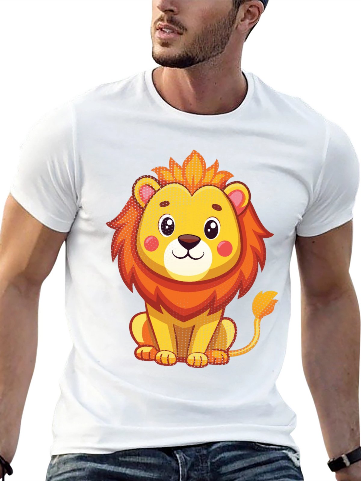 Cute Lion Graphic T-Shirt - Unisex Black Tee