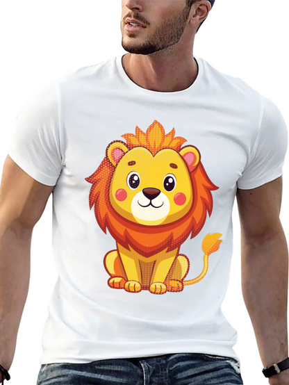 Cute Lion Graphic T-Shirt - Unisex Black Tee