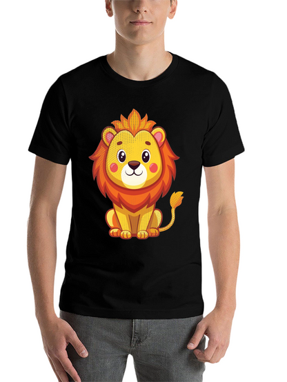 Cute Lion Graphic T-Shirt - Unisex Black Tee