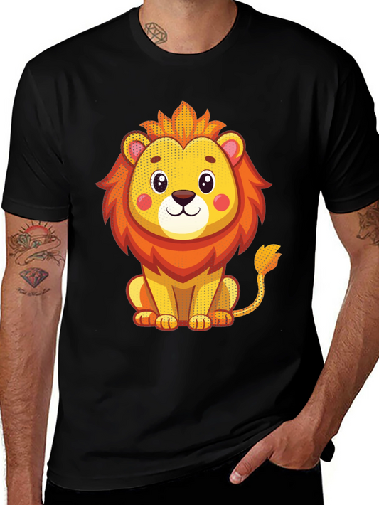 Cute Lion Graphic T-Shirt - Unisex Black Tee