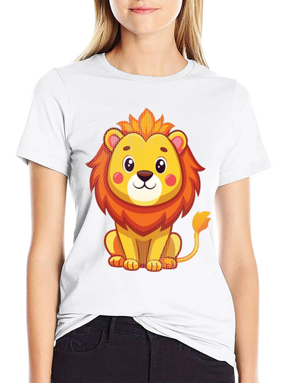 Cute Lion Graphic T-Shirt - Unisex Black Tee