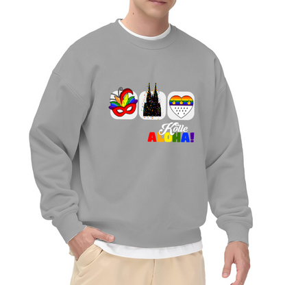 K?ln Carnival Cologne Crewneck Sweatshirt | Colorful Festival Pop Art Pullover, Rainbow Heart Cathedral Graphic Top, Pride Gift